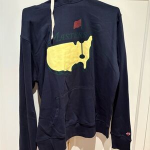 League Navy Hoodie with Cream Drawstring